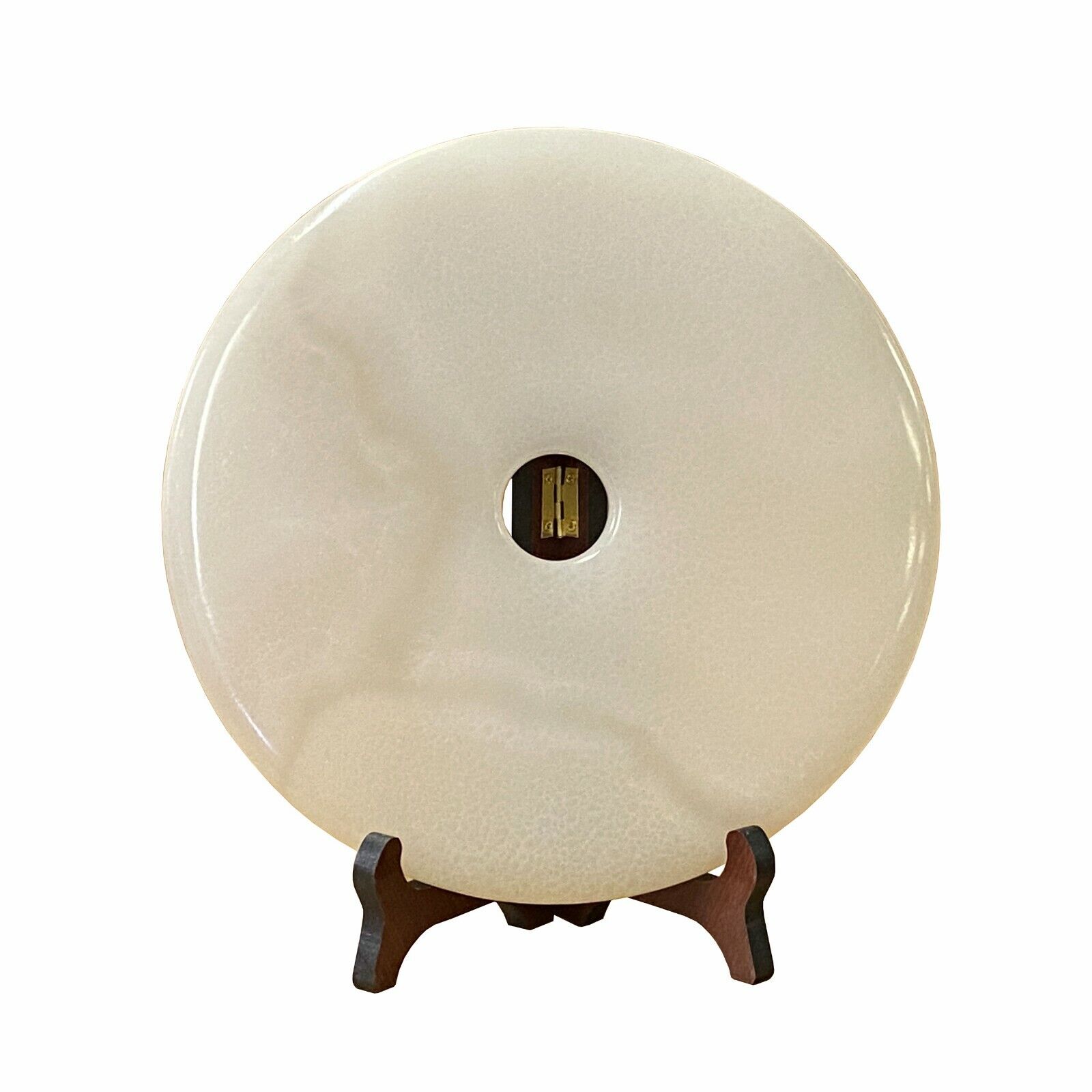 Chinese Natural White Stone Round Fengshui Home Decor Display ws1670