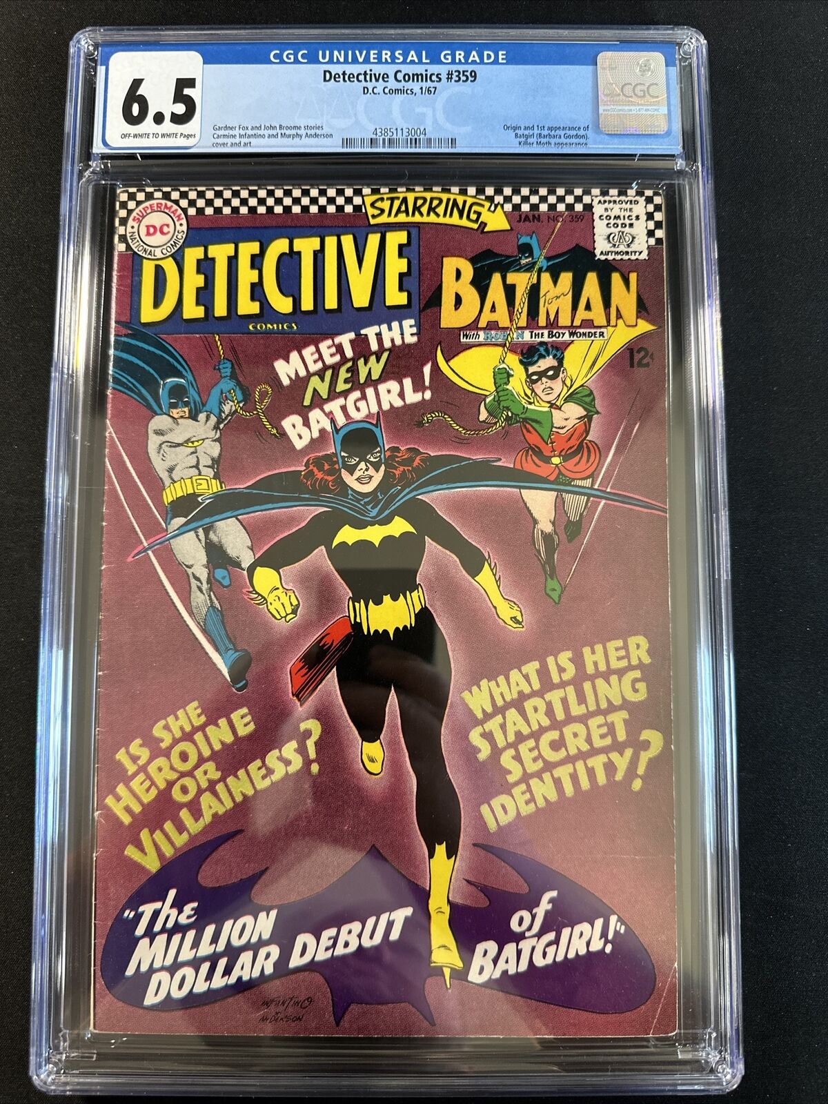 Batman Detective Comics #359 CGC 6.5 OW/White 1st print 1st App of Batgirl 1967