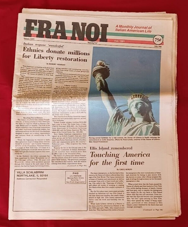 Fra Noi Vintage Italian Newspaper - Illinois July 1986 Melrose Park