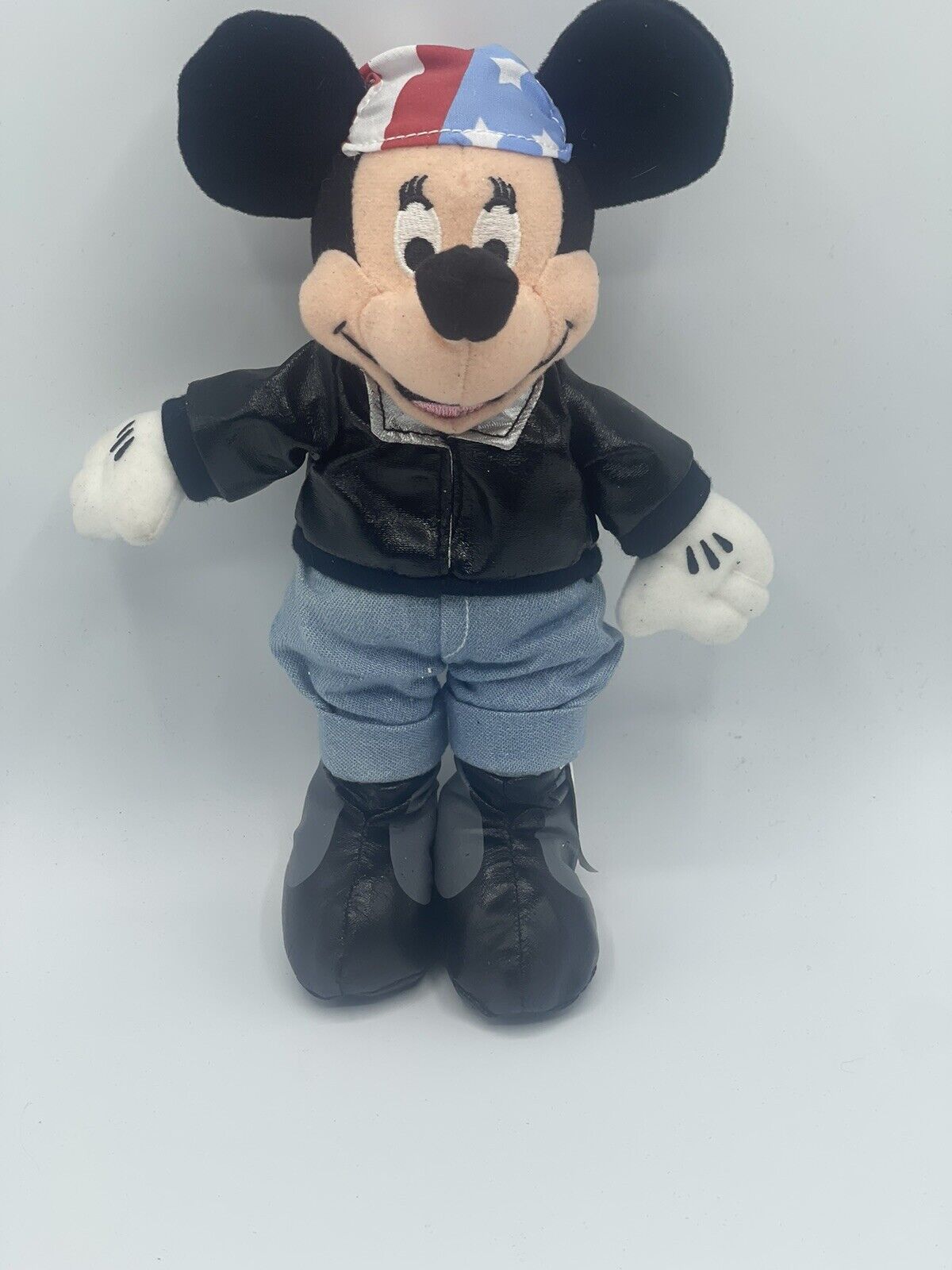 Disney Minnie Mouse Biker “ Motor Mouse” Beanie Plush 