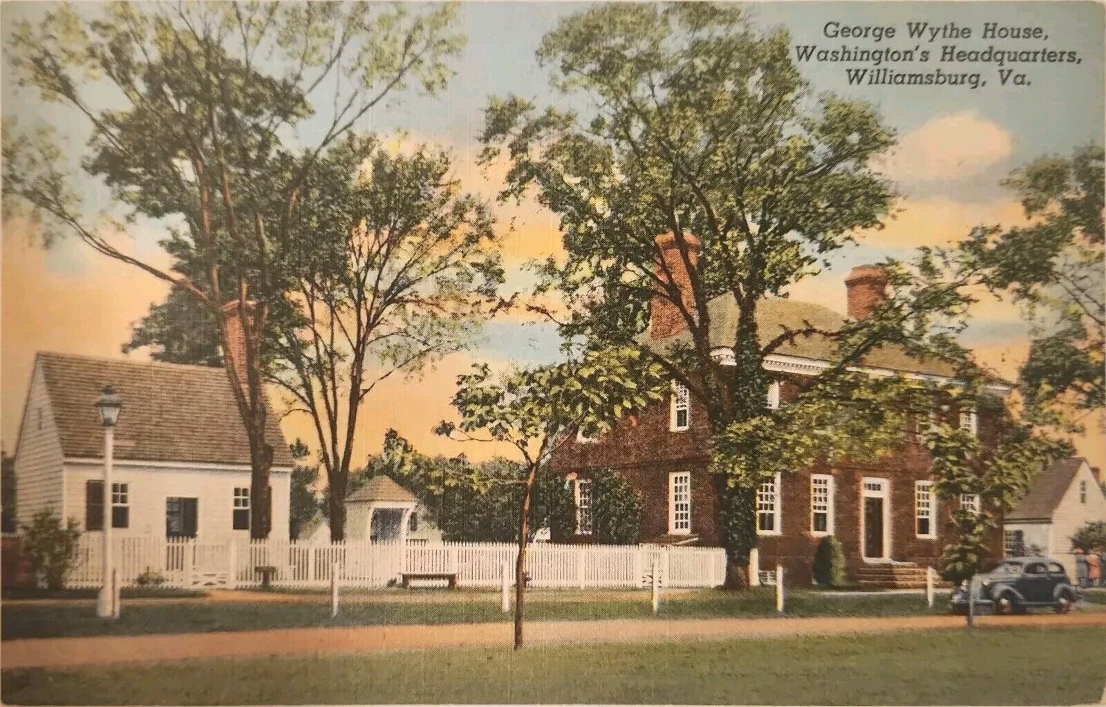 Williamsburg VA, George Wythe House, Washington\'s HQ, Virginia Vintage Postcard