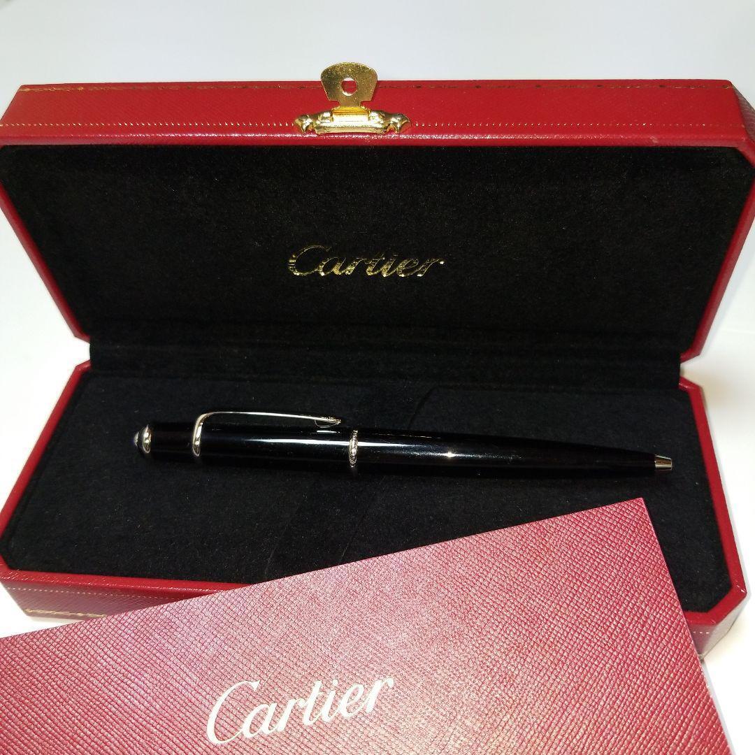 CARTIER Ballpoint pen Diabolo Black x Silver 135mm with Case & Papers