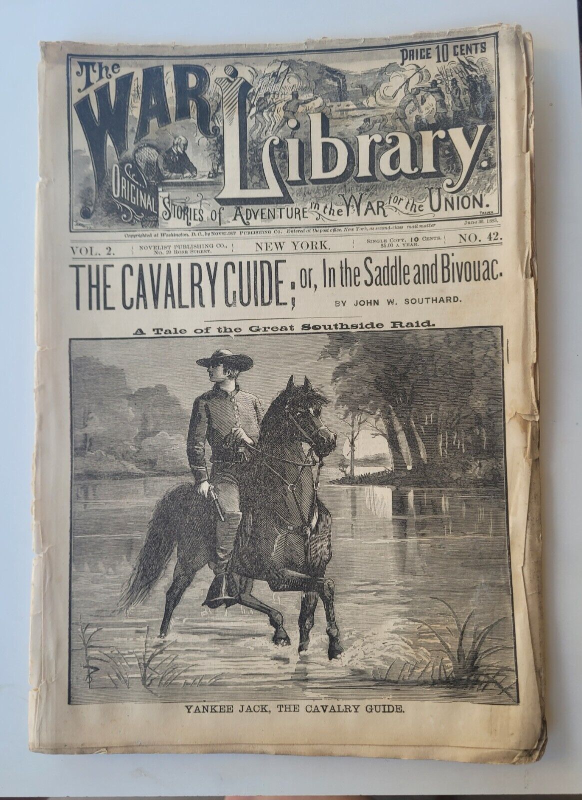 THE WAR LIBRARY – 1883 CIVIL WAR PULP MAGAZINE–THE CAVALRY GUIDE ILL FRONT COVER