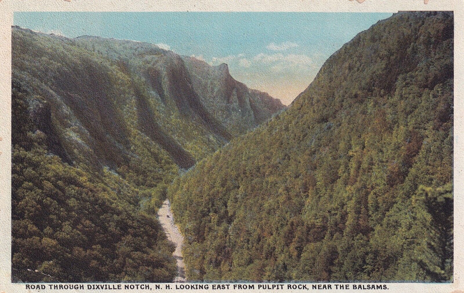 Postcard NH Dixville Notch New Hampshire Road Looking East  H26