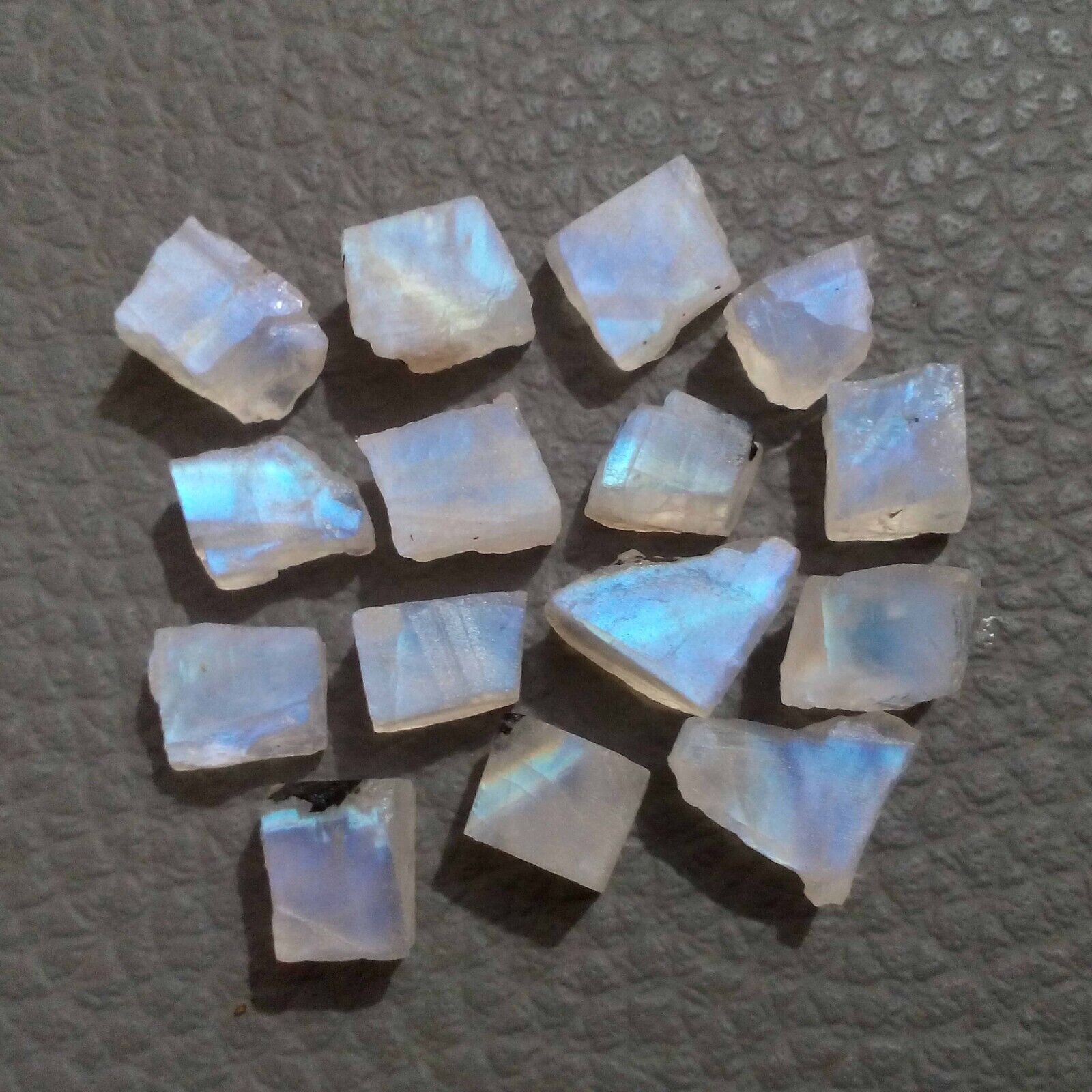 Natural Rainbow Moonstone 15 Piece 7-9 MM Rainbow Rough Gemstone For Jewelry