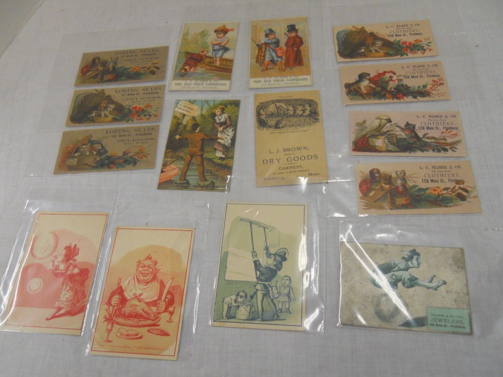 15 Victorian Era Advertising Trading Cards Fitchburg Massachusetts Businesses
