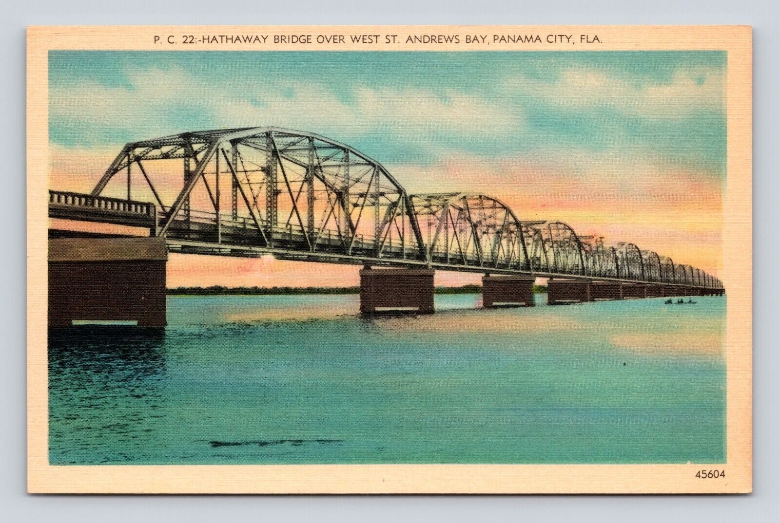 Postcard Hathaway Bridge West St Andrews Panama City Florida FL #2