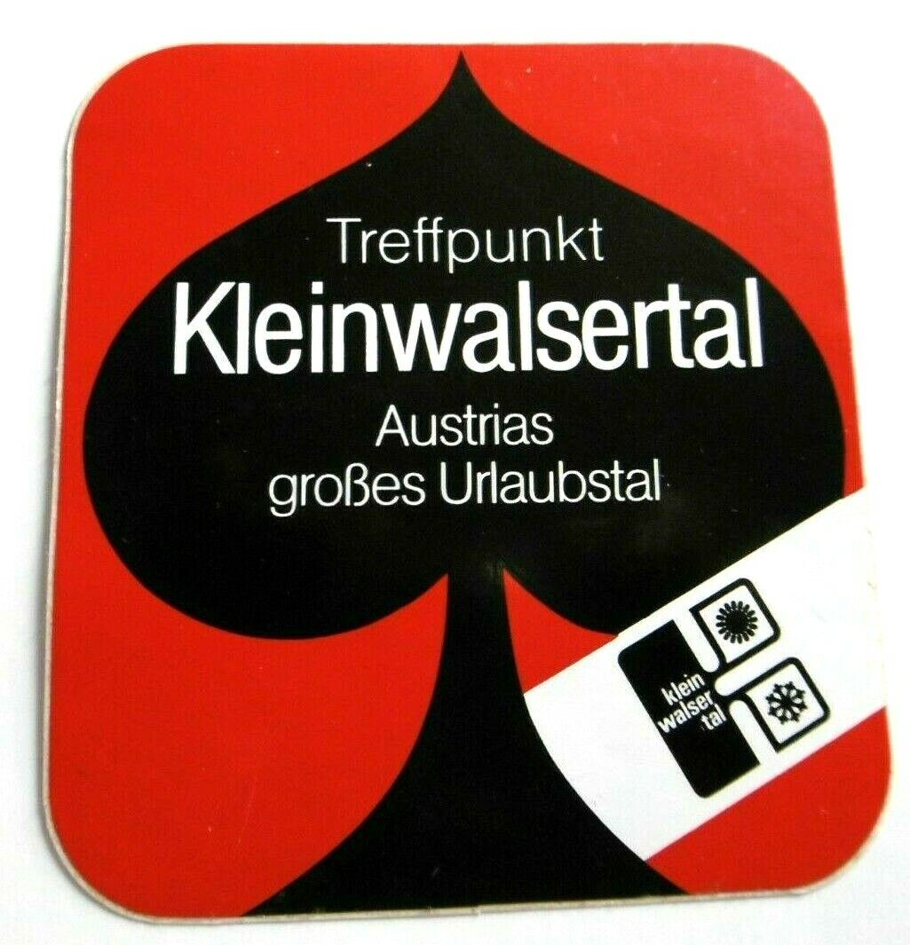 Souvenir-Aufkleber Treffpunkt Kleinwalsertal Vorarlberg Austria 80er