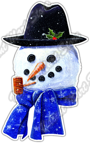 Holiday Snowman Christmas Snow Winter Car Bumper Vinyl Sticker Decal 3.5\