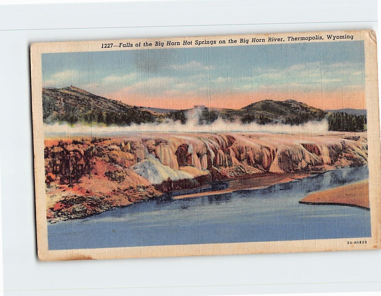 Postcard Falls of the Big Horn Hot Springs on the Big Horn River Wyoming USA