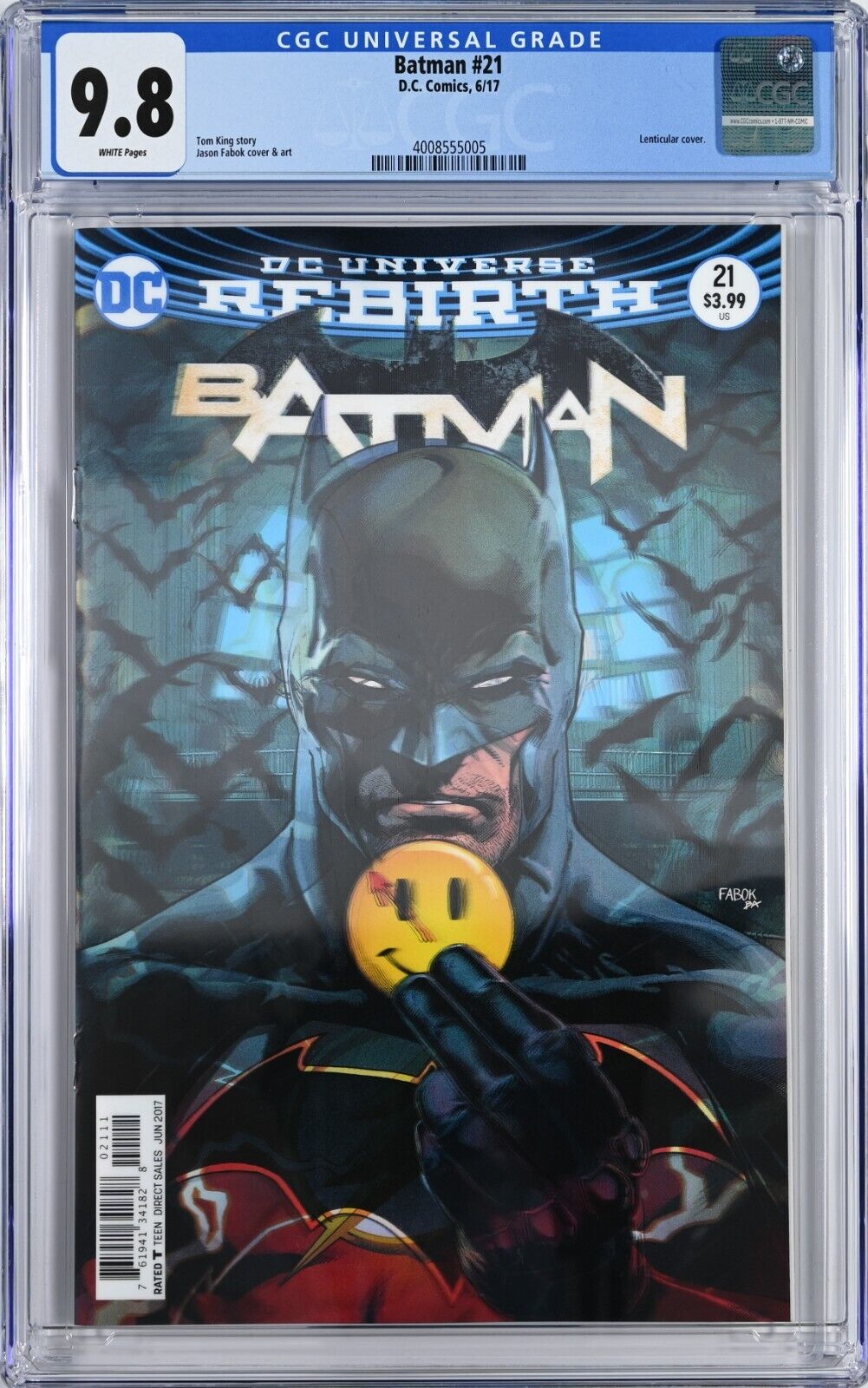 Batman #21 CGC 9.8 (Jun 2017, DC) Tom King Story, Jason Fabok Lenticular Cover
