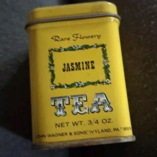Rare Flowery Jasmine Vintage Tea Tin by John Wagner & Sons