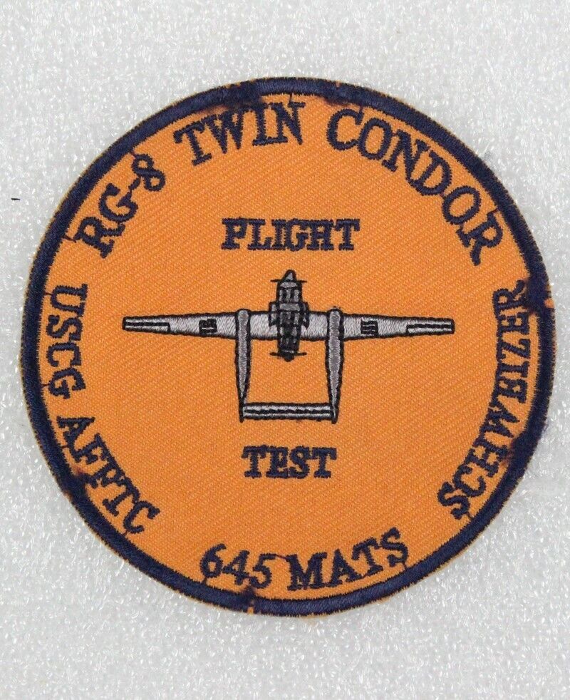 USAF Air Force Patch: 645th Military Air Transport Squadron, RG-8 Flight Test
