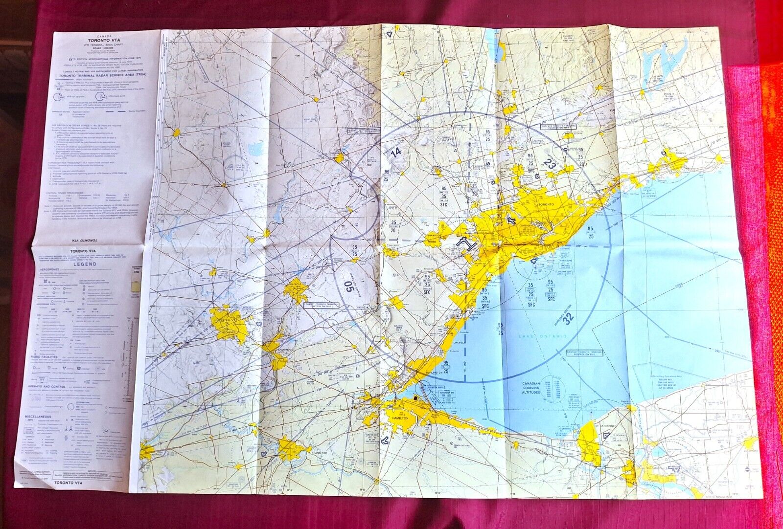 1979 Canada TORONTO VTA VFR Terminal Area Chart AERONAUTICAL MAP - 6th Edition