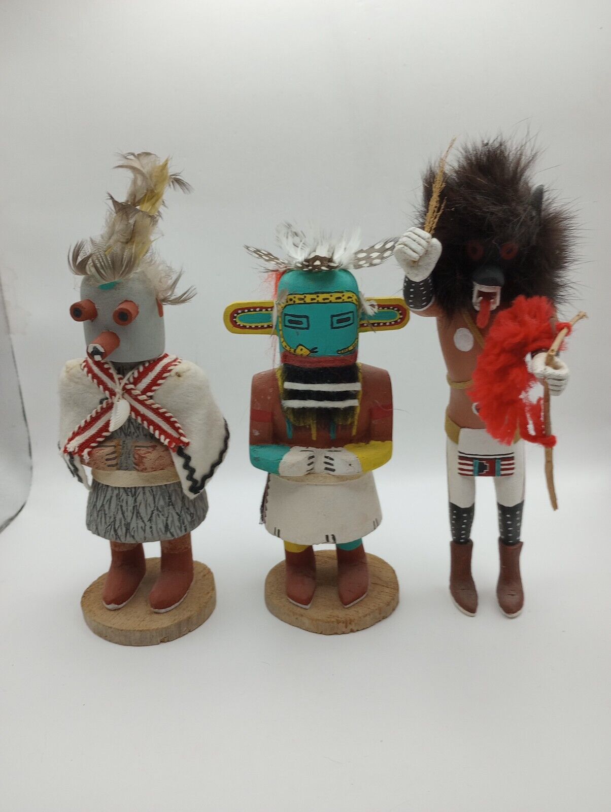 Set of 3 Authentic Vintage Hopi Kachina Dolls Unsigned 8\