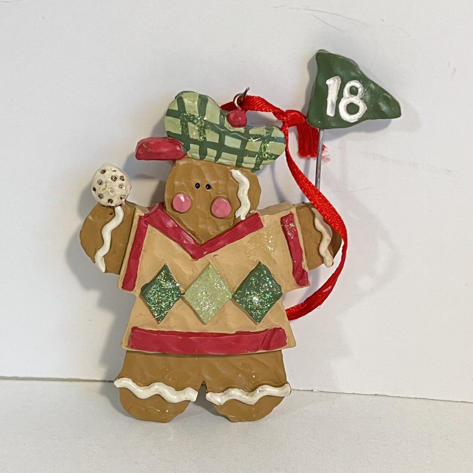 Gingerbread Man Golfer Kurt Adler Christmas Ornament 