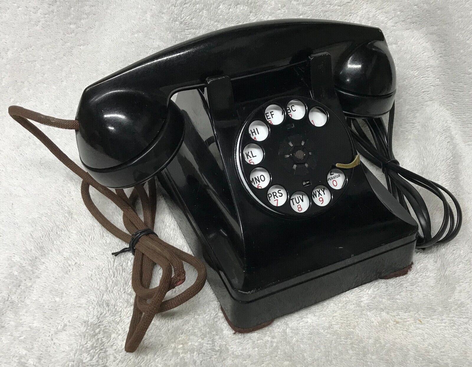 Vintage 1940s WESTERN ELECTRIC 302 (9/46) BLACK Rotary Dial Desk Table Telephone