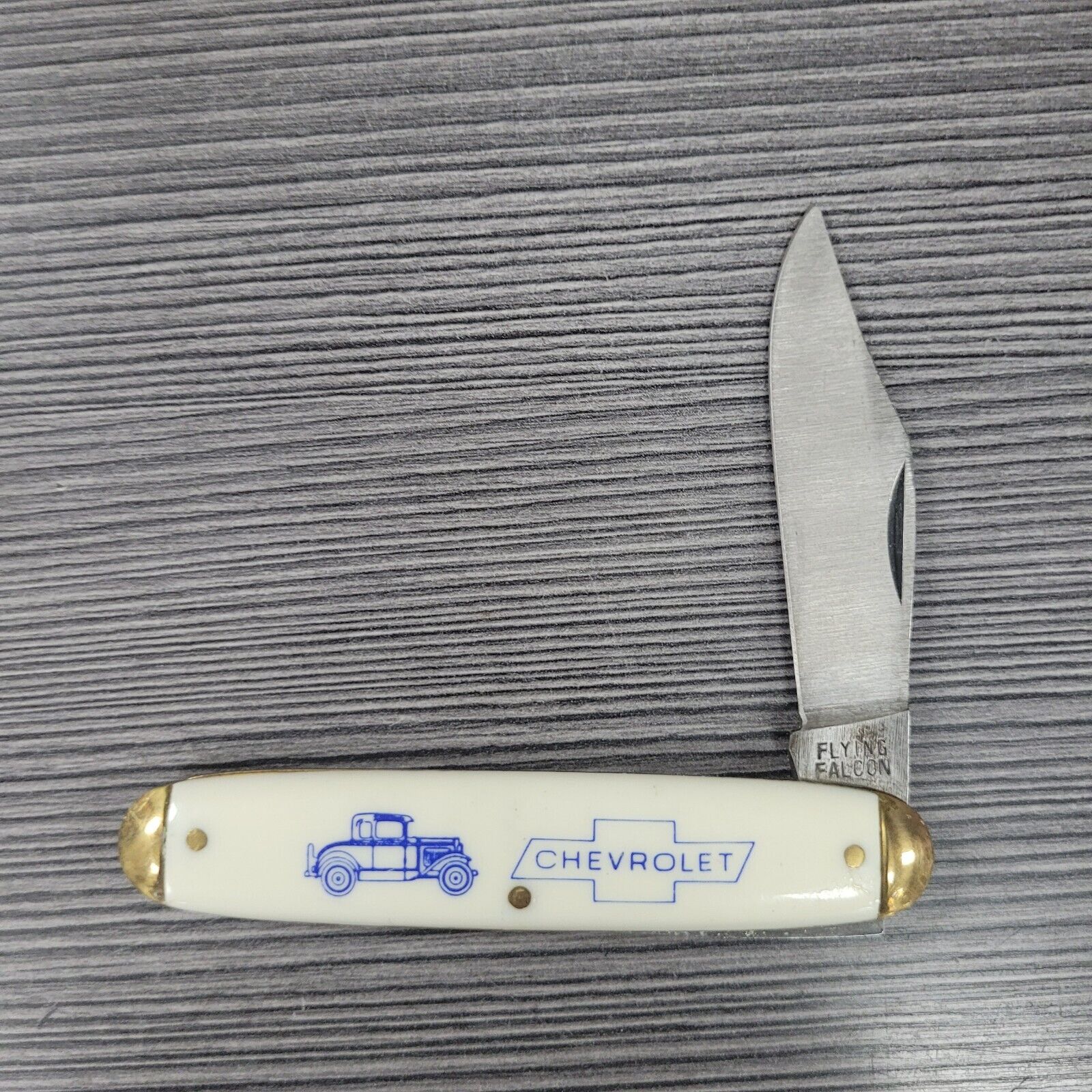 vintage flying falcon chevrolet chevy gm advertising knife nos