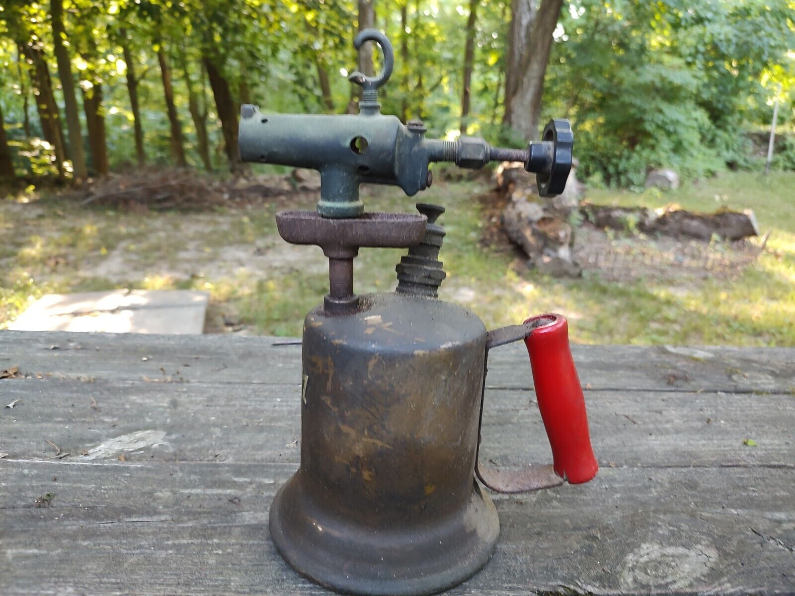 Vintage Antique Otto Bernz Brass Gasoline Blow Torch     Needs A Clean up.