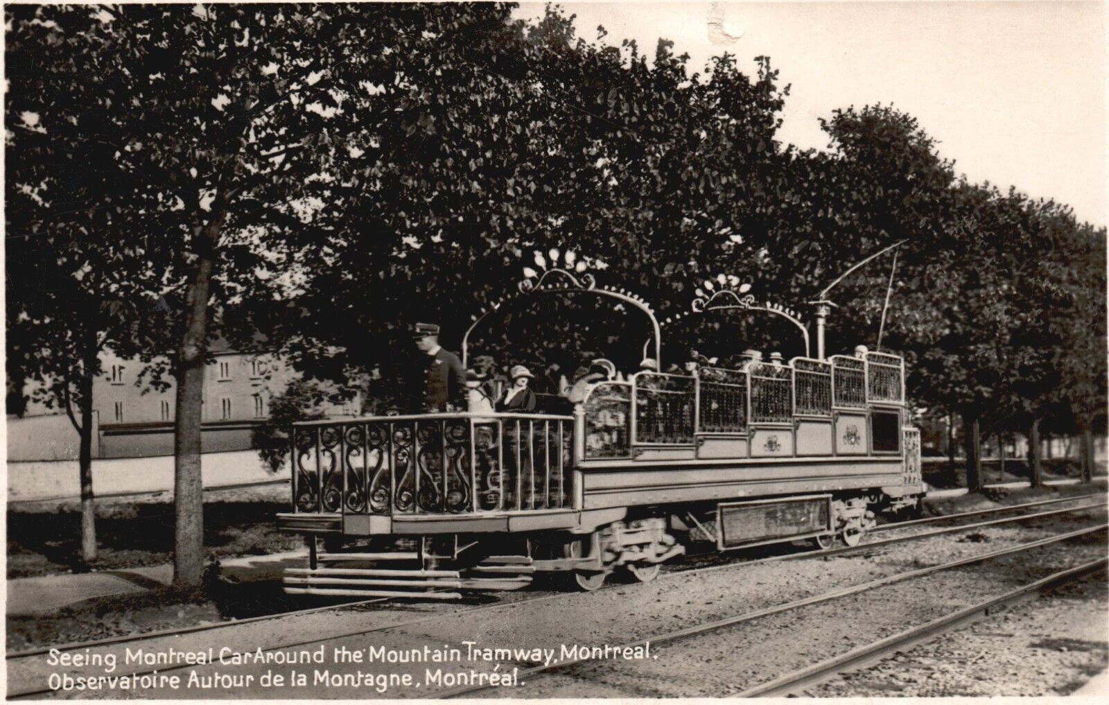 Vintage Postcard Seeing Montreal Car Around the Mountain Tramway Real Photo RPPC