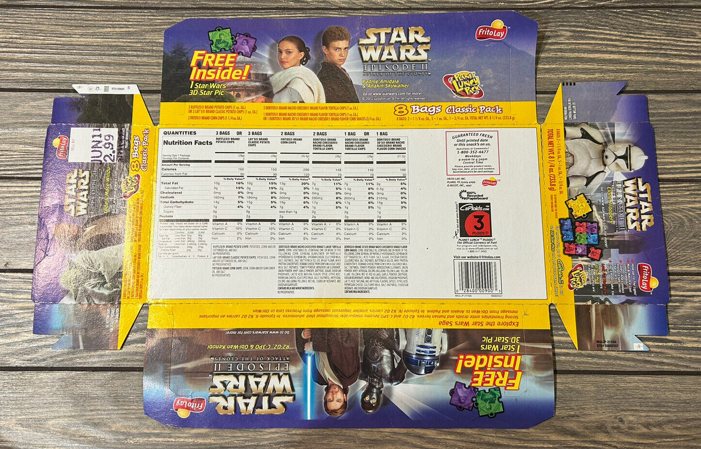 Vintage 1999 Star Wars Episode 2 Frito Lay Promotional Advertisement Box