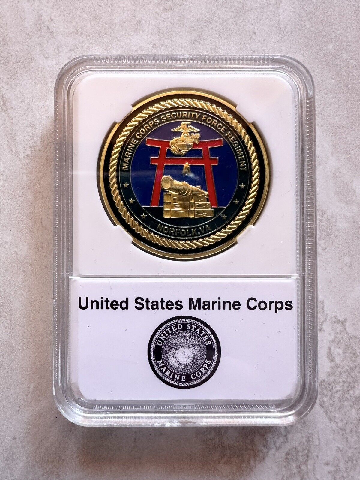 USMC US MARINE CORPS SECURITY FORCE REGIMENT, NORFOLK, VA CHALLENGE COIN