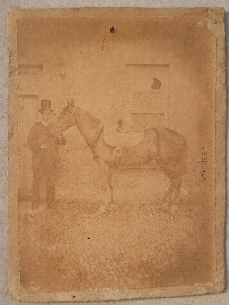 Ireland Irish Gentleman Man Hat Horse Equestrian Cabinet Photo 