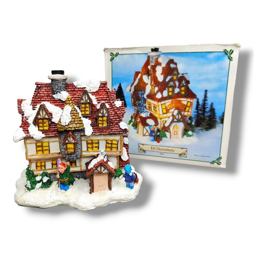 Vintage Christmas Village House Santa’s Town At The North Pole Elf Dormitory 