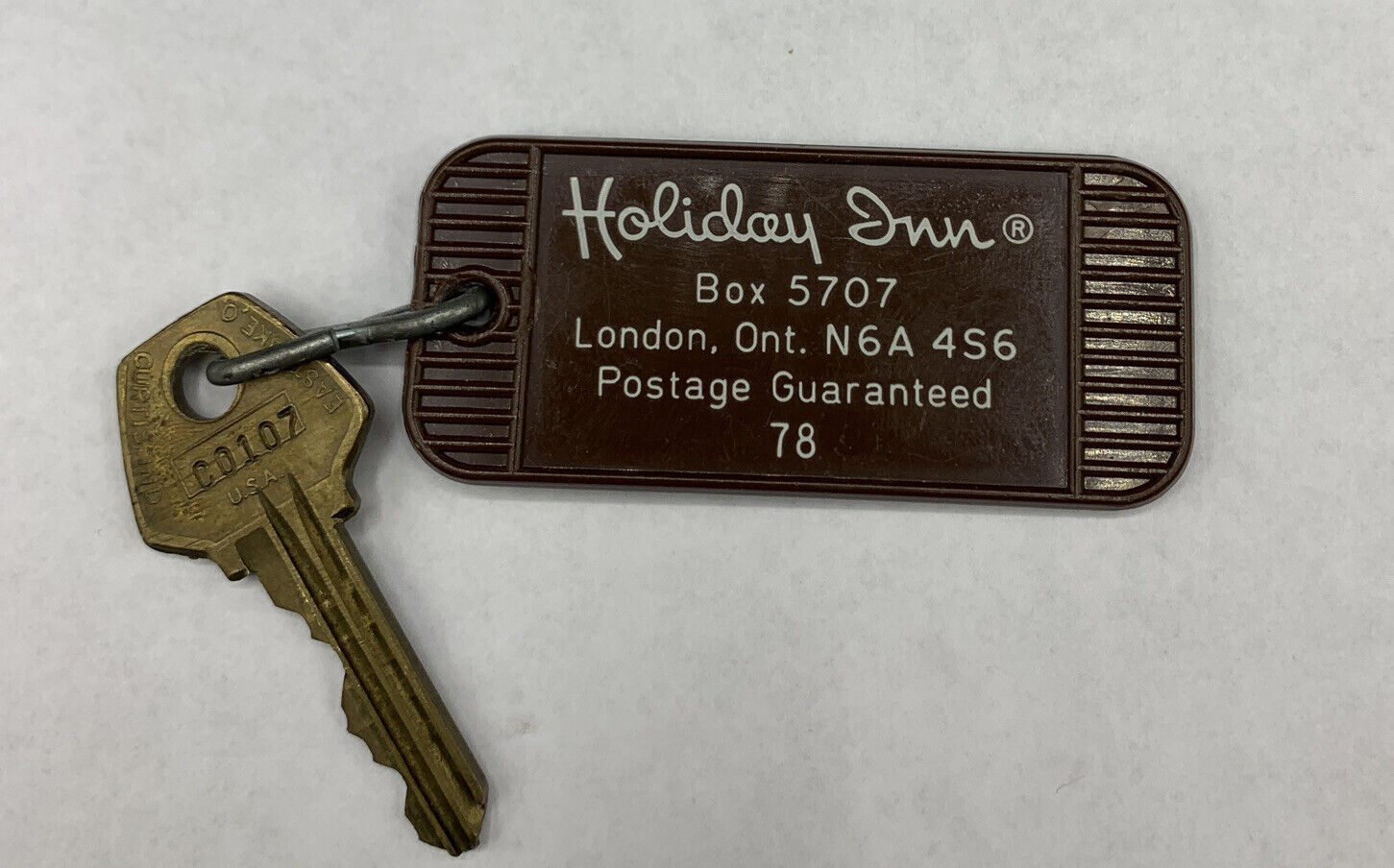Holiday Inn Hotel Motel Room Key Fob with Key London Ontario Canada #730