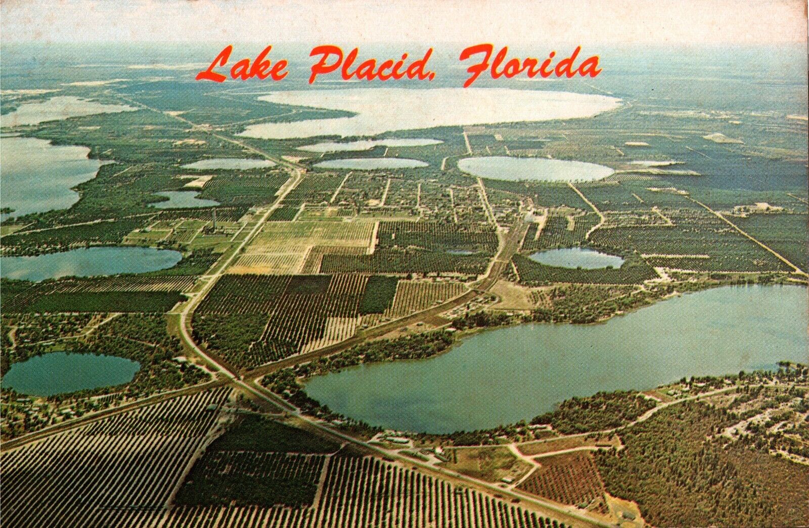 Postcard Aerial View Lake Placid Florida FL