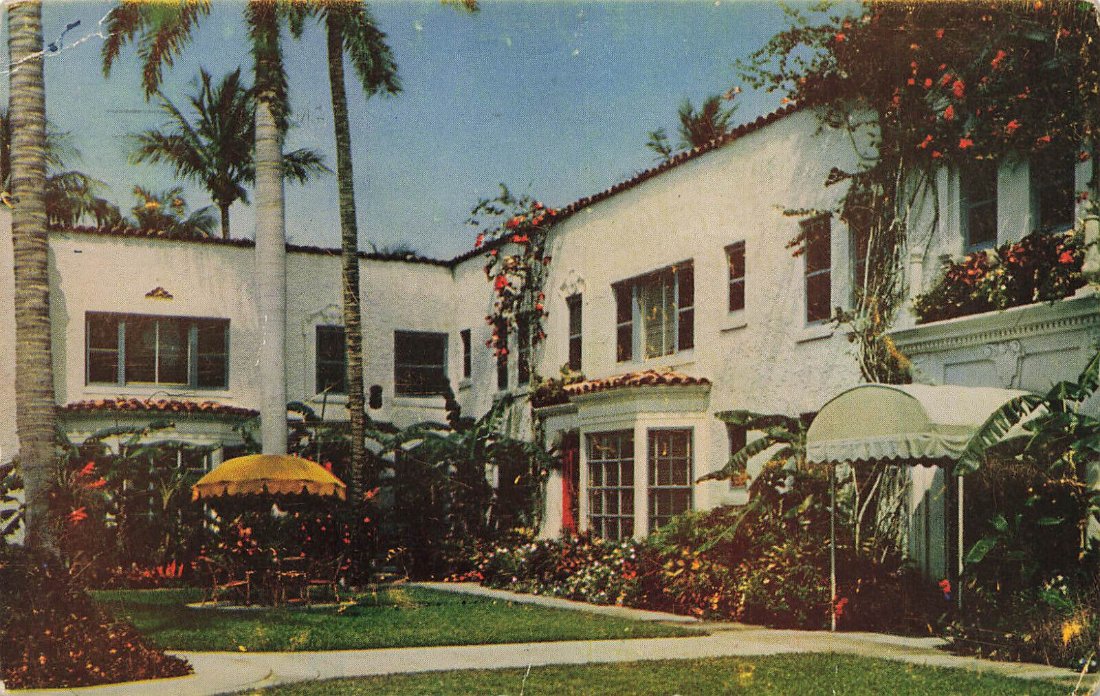 Postcard north Patio Brazilian Court Hotel Palm Beach Florida