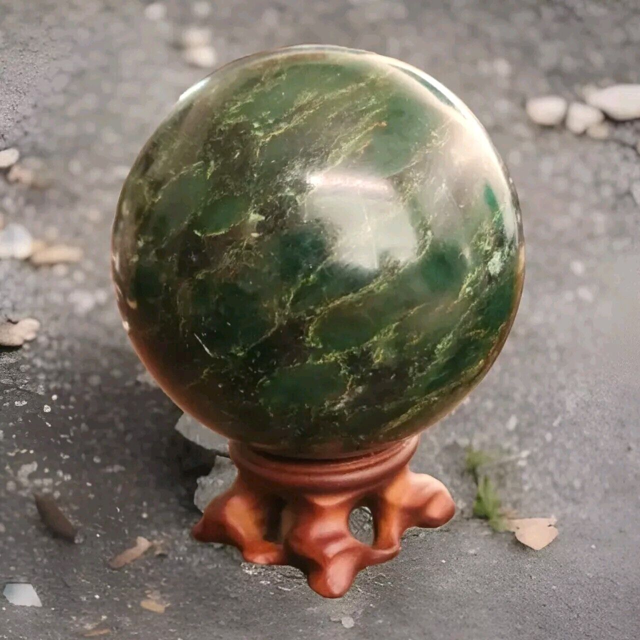 Large Natural Crystal Emerald Decorative Sphere 2.875\