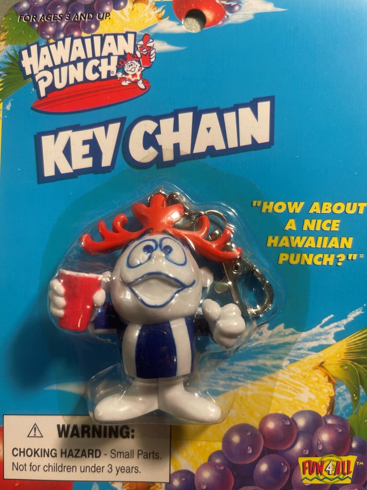 Vintage Hawaiian Punch Keychain 1990s, Amazing Quality, Detail, and Unopened