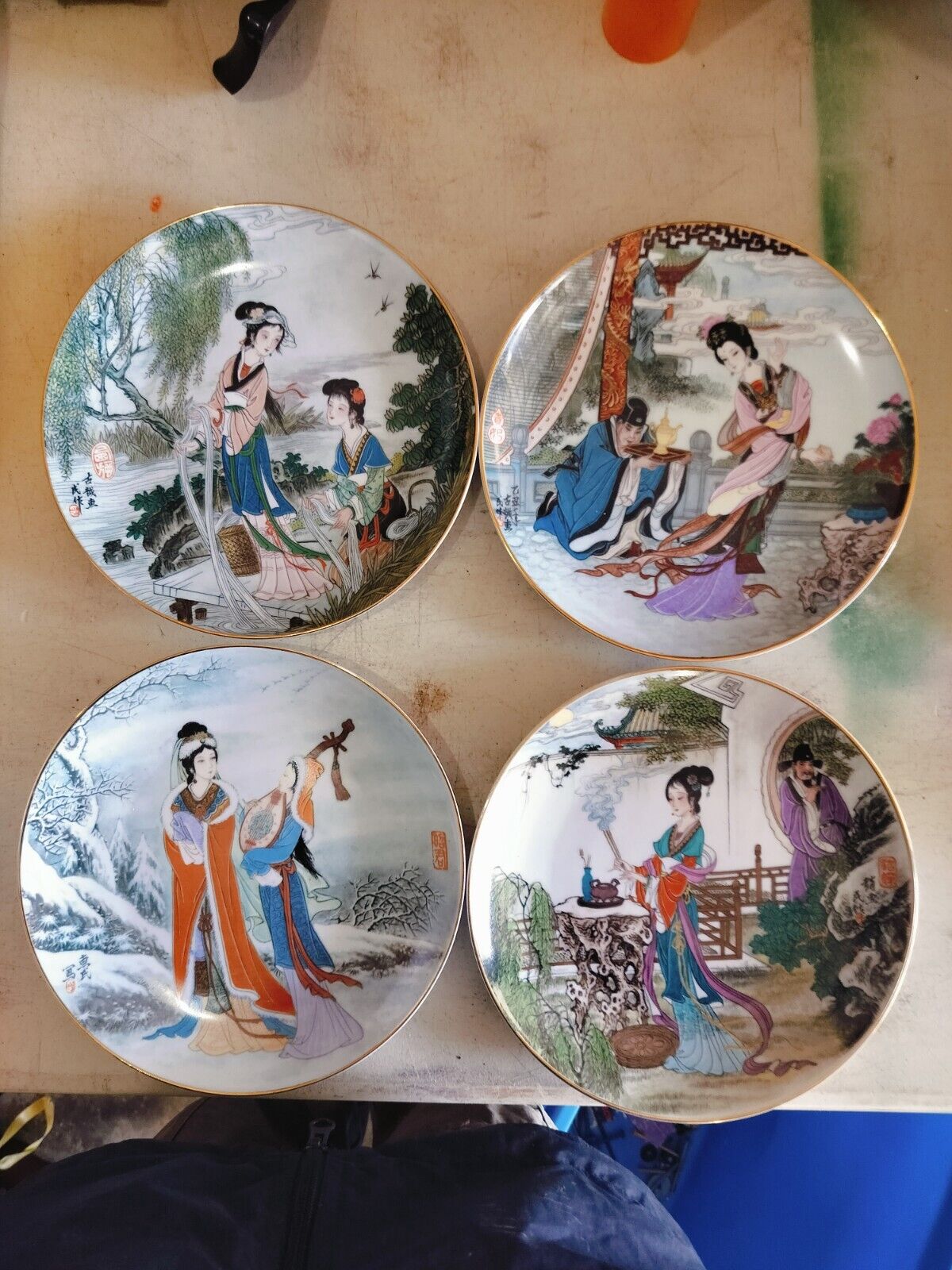 IMPERIAL JINGDEZHEN BEAUTIES OF THE RED MANSION 4 PIECE SET