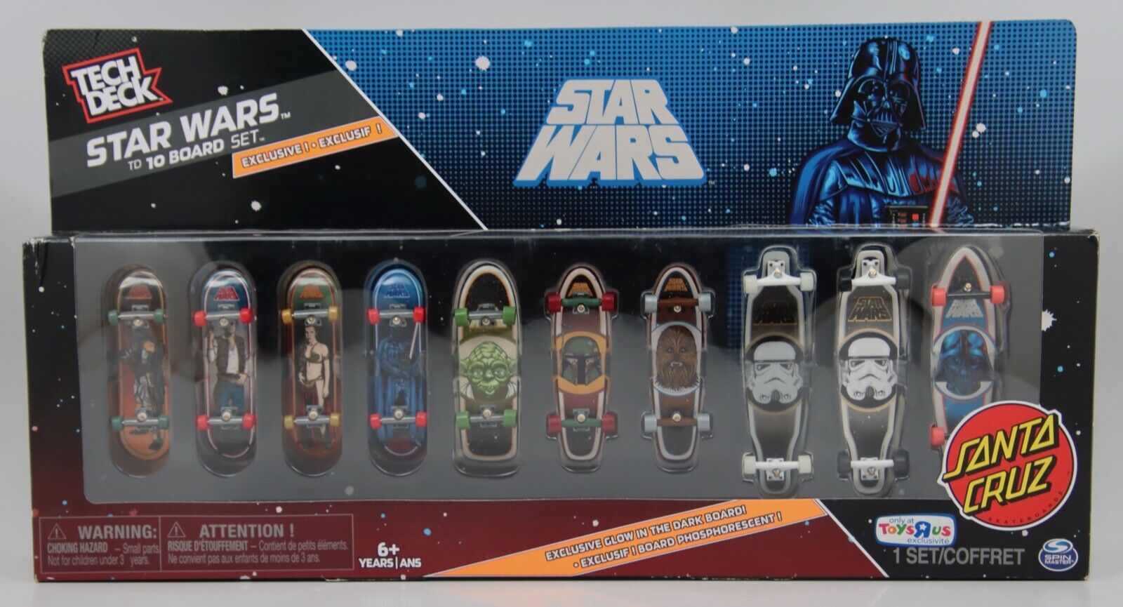 Tech Deck Star Wars TD 10 Board Set Santa Cruz Exclusive Toys R Us - NOS