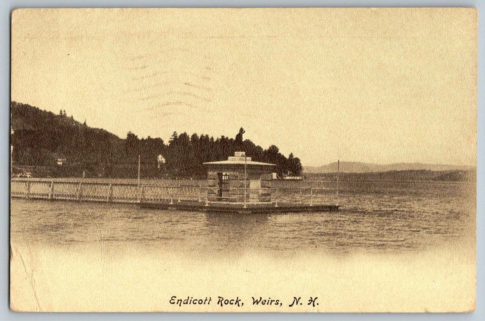 Weirs, New Hampshire - Endicott Rock - Vintage Postcard - Posted 1929