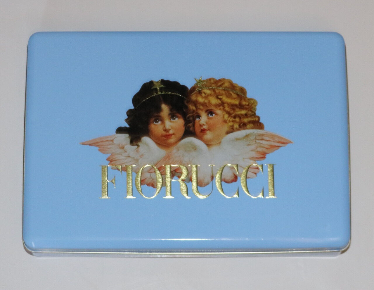 FIORUCCI cherubs blue tin container box pop art