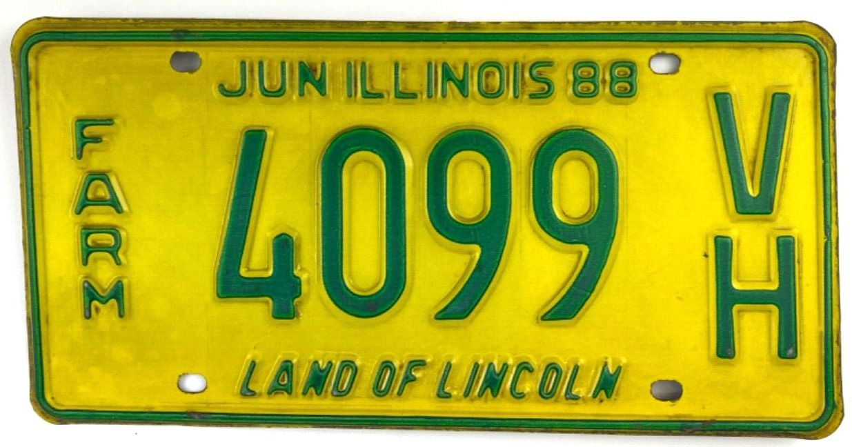 Illinois 1988 Illinois Farm License Plate Garage Man Cave Wall Decor Collector