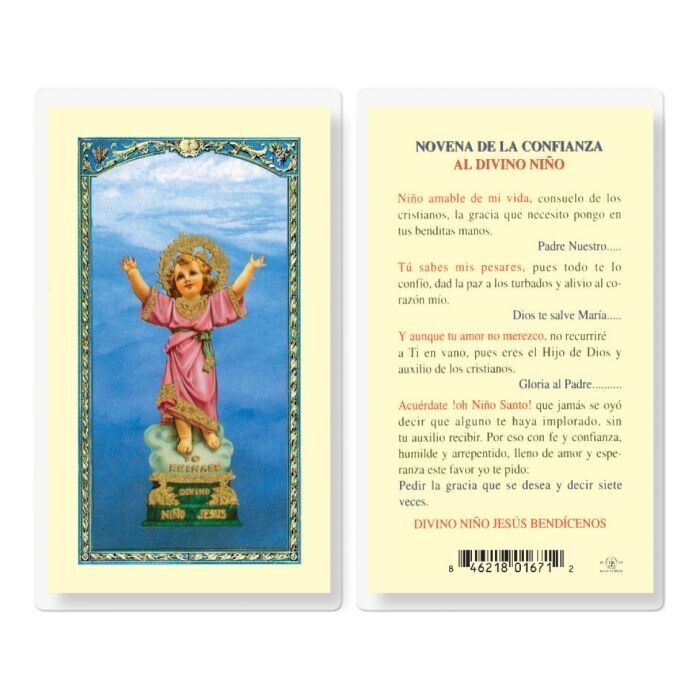 Novena de la Confianza al Divino Nino - Spanish - Laminated  Holy Card