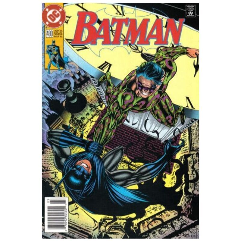 Batman #490 Newsstand  - 1940 series DC comics NM minus [f*