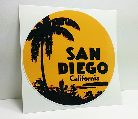 SAN DIEGO CALIFORNIA Vintage Style Travel Decal, Vinyl Sticker, Luggage Label 4\