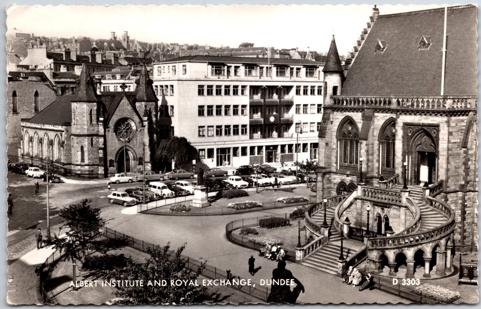1963 Albert Institute And Royal Exchange Dundee Real Photo RPPC Posted Postcard