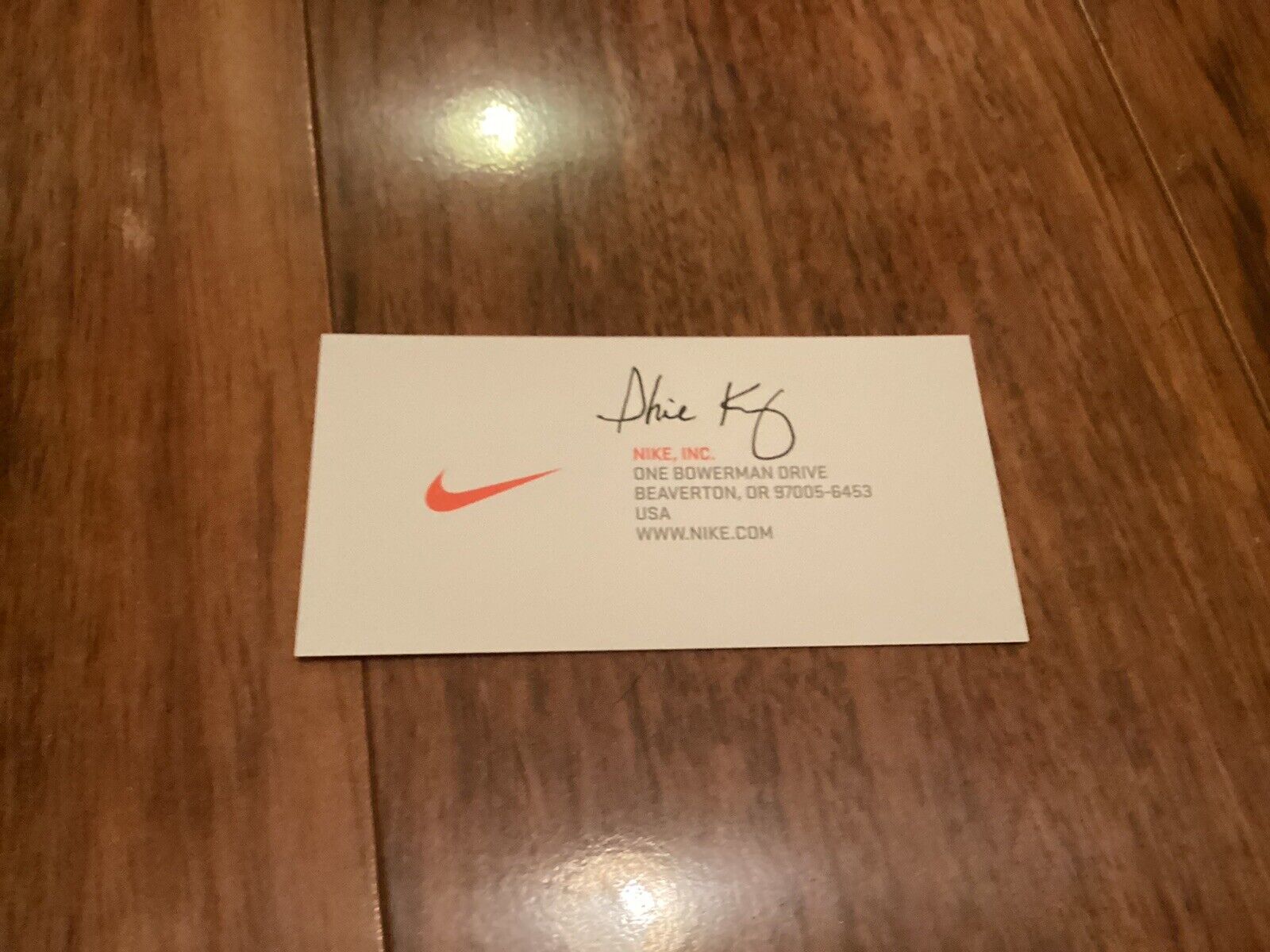 PHIL KNIGHT JORDAN SIGNED AUTOGRAPHED NIKE  BUSINESS CARD