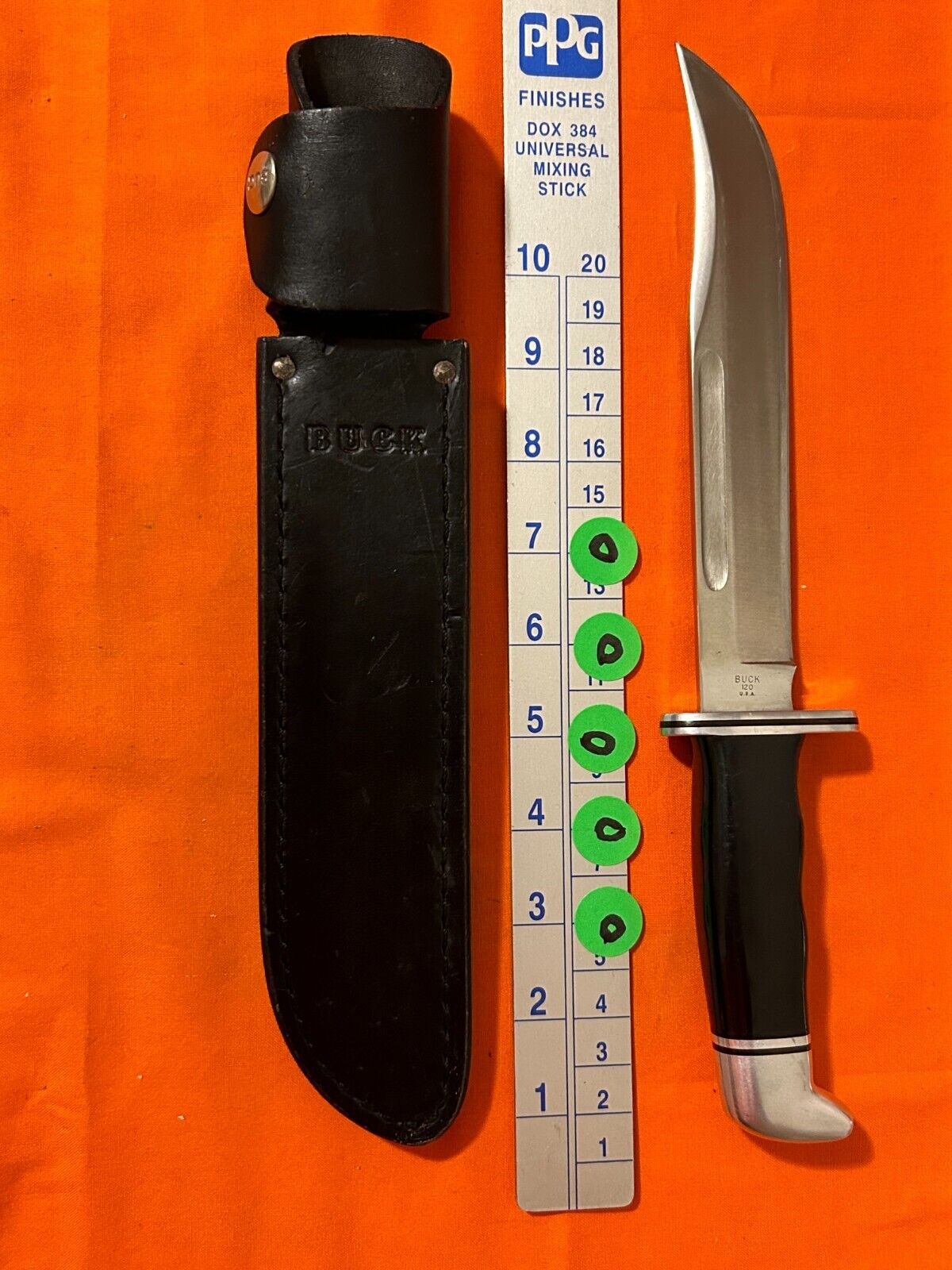 BUCK 120 GENERAL HUNTING KNIFE PRE DATE CODE 3 LINE STAMP 1972-1986 W/ SHEATH
