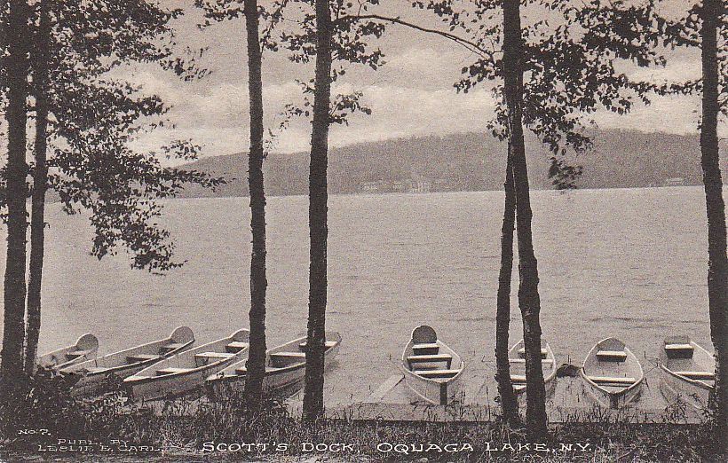  Postcard Scott\'s Dock Oquaga Lake NY