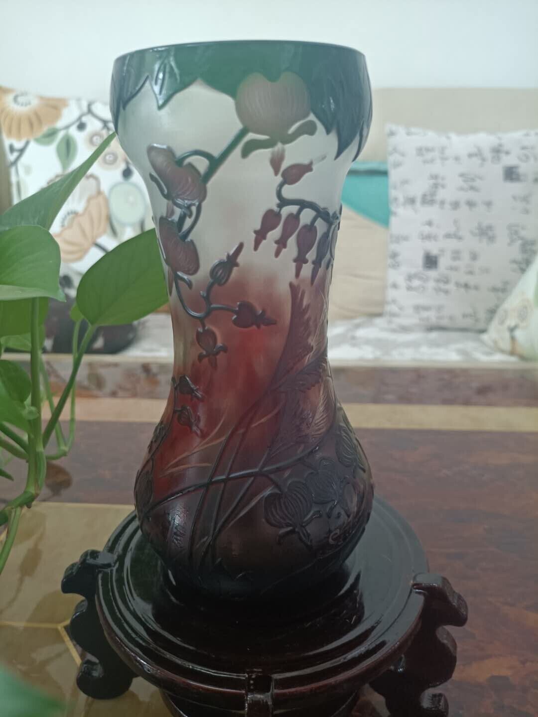 Emile Galle’style Art Glass Vase,