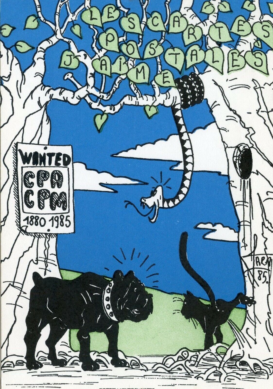 CPSM FANCY / WINTED CPA // CPM 1880/1985 // ILLUSTRATOR FARABOZ CHIEN CHAT