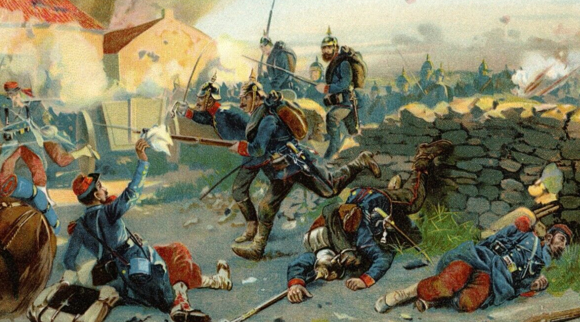 Military Franco-Prussian War Saxons at Battle of August 18, 1870  Print