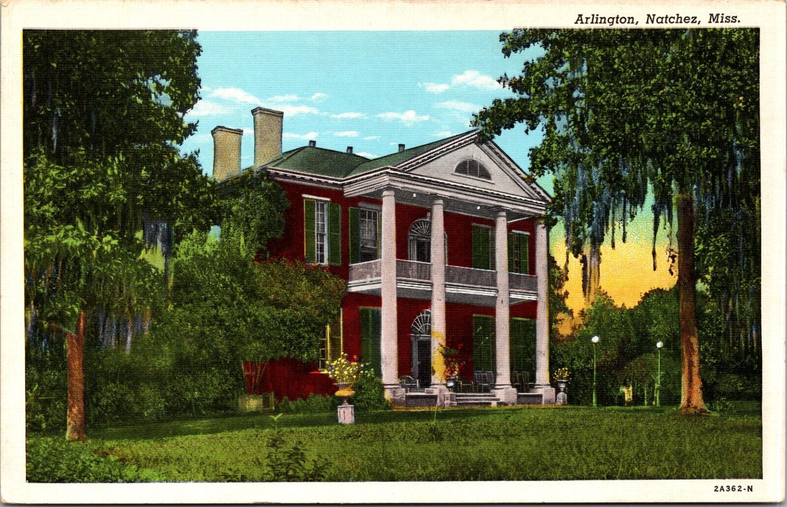 Arlington, Built in 1816, Natchez, Mississippi - Postcard