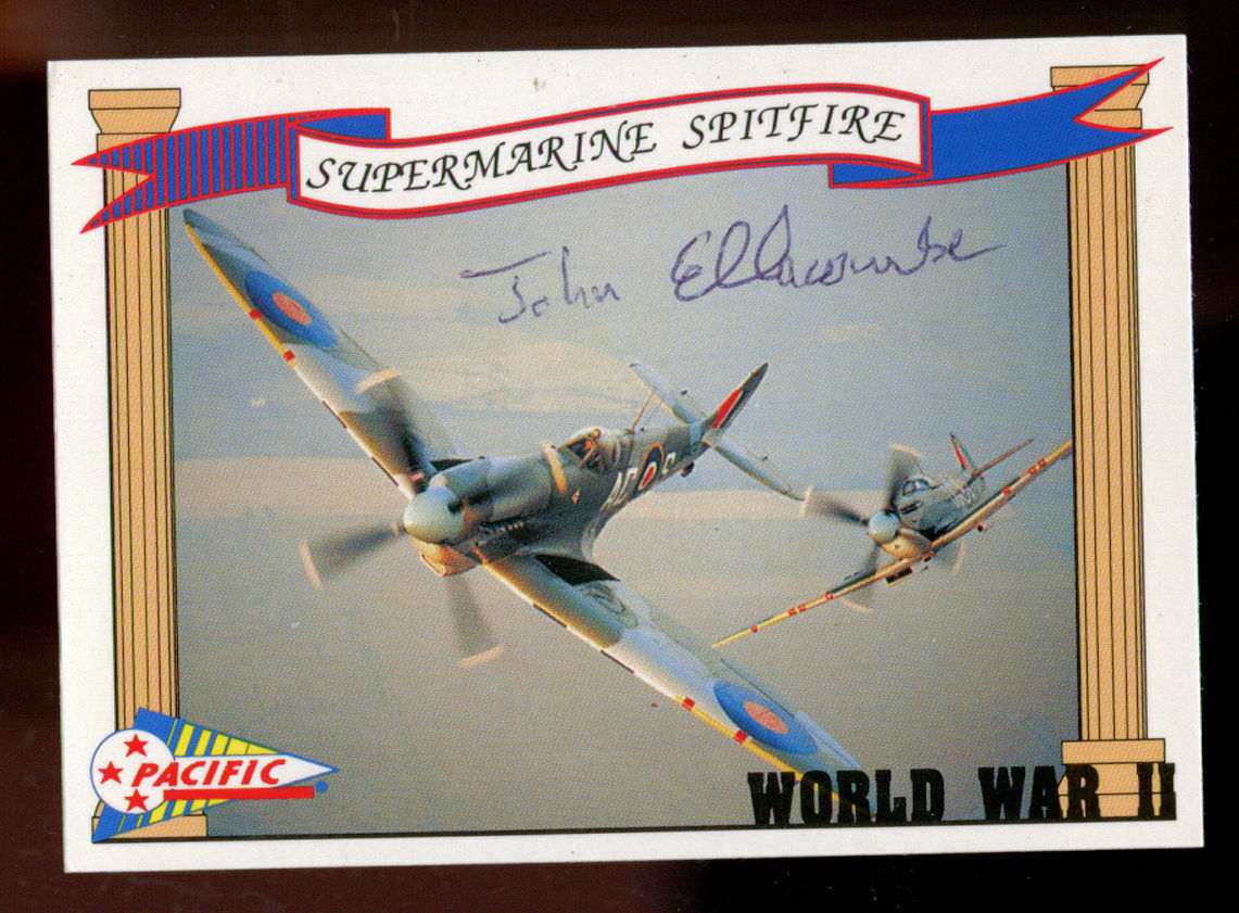 John Ellacombe (d. 2014) signed autograph Battle of Britain Ace 1992 WWII Card